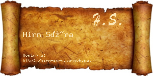Hirn Sára névjegykártya