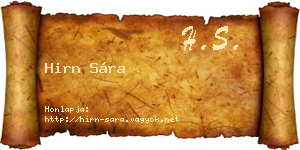Hirn Sára névjegykártya